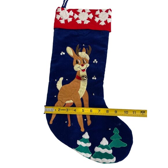 Vintage Rudolph The Red-Nosed Reindeer Applique Christmas Stocking Vintage 1999 - Picture 7 of 9